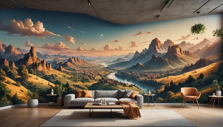grand tableau mural deco: Transformez votre espace : 7 grandes peintures murales époustouflantes