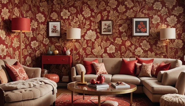 papier peint rouge: Transformez votre espace : 7 idées de papier peint rouge époustouflantes