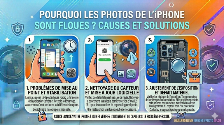 Pourquoi les photos de l'iPhone sont floues ? Causes et solutions
